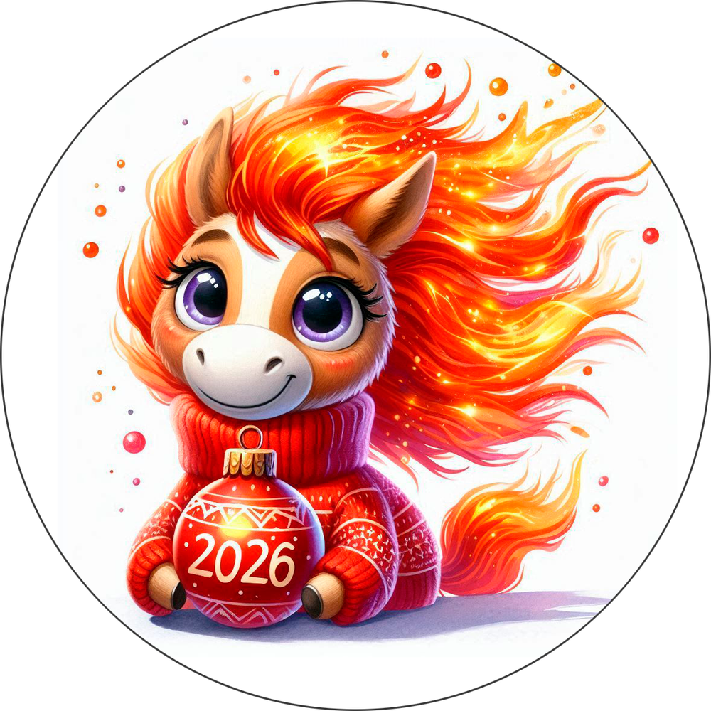 Вафельная картинка Новогодняя №3 (диаметр 14см)