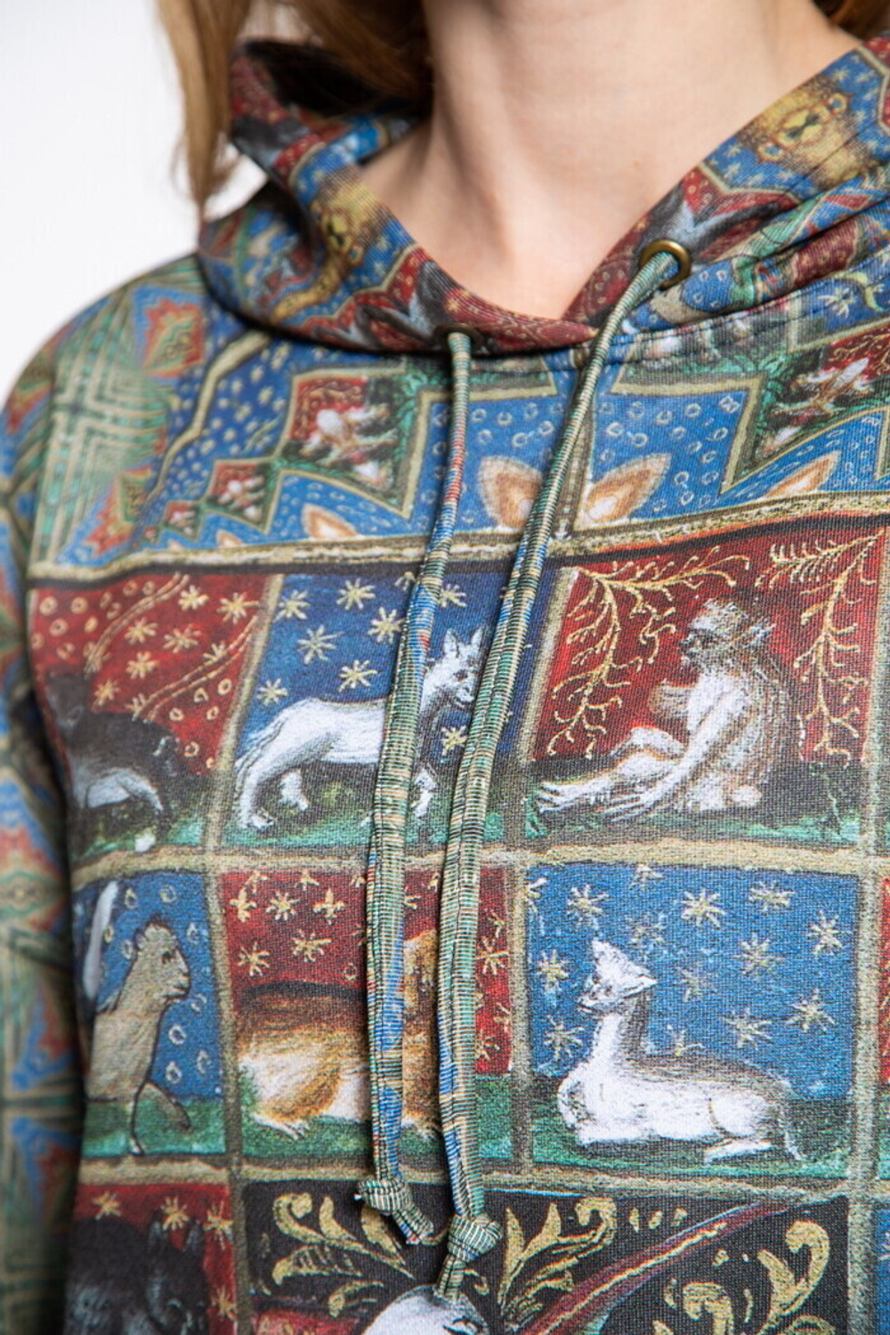 Комплект (худи и брюки) "Бестиарий", по мотивам Бестиария Бартоломея Английского, 15 век