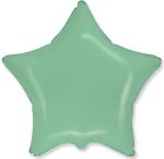 Шар (18''/46 см) Звезда, Мятный, Макарунс, 1 шт.