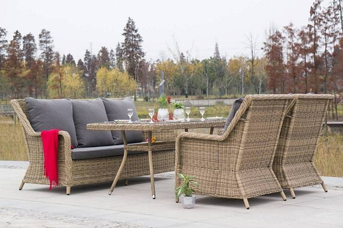 "Гляссе" обеденная группа из искусственного ротанга