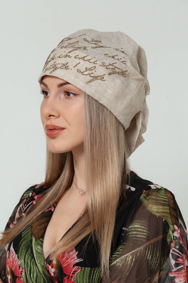 Стиль росчерк бандана (Солома солнечная / 57-58 / 30х30х6 / б/р / Лен / 0.3)