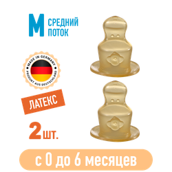 Соска латексная для бутылочки Nip 2 шт. размер 1 М, 0-6 месяцев
