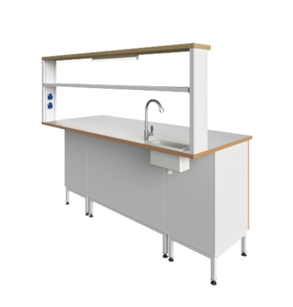 Стол пристенный химический с рабочей поверхностью из ламината
