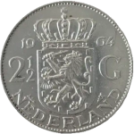 Netherlands, 2½ Gulden, 1964 – Queen Juliana, AU