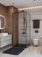 Душевой уголок Cezares LUX-A-FS-1-90-C-GM, 90х90х195, профиль оружейная сталь, стекло прозрачное