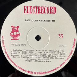 Винтажная виниловая пластинка LP Сборник Tangouri Celebre III (Румыния 1974)