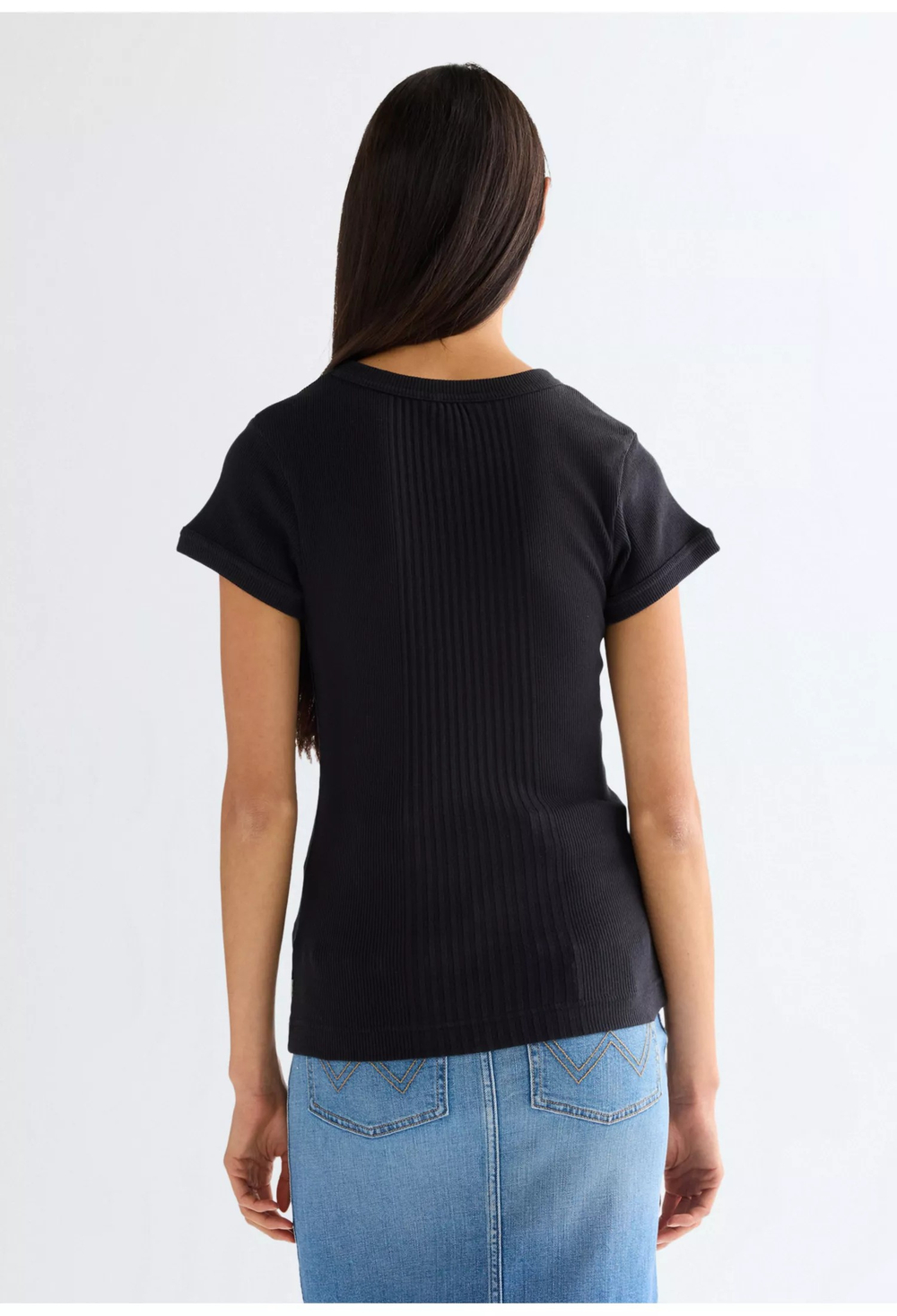 Футболка женская WRANGLER CAPPED RIB SHIRT BLACK