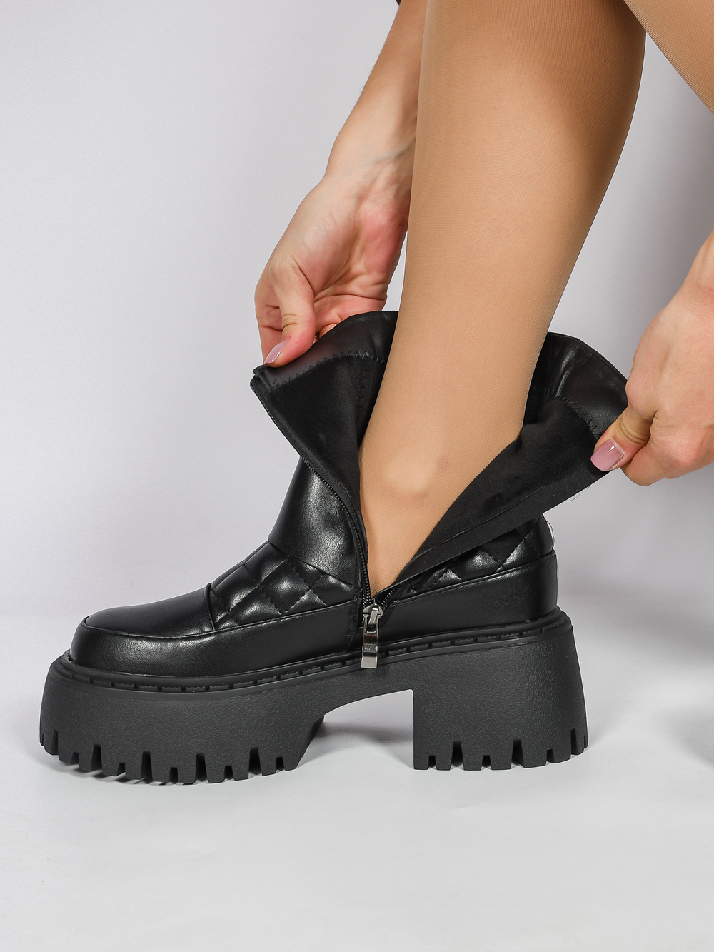 Ботинки (36-41)р. / шт. FA-1024-Black-PU