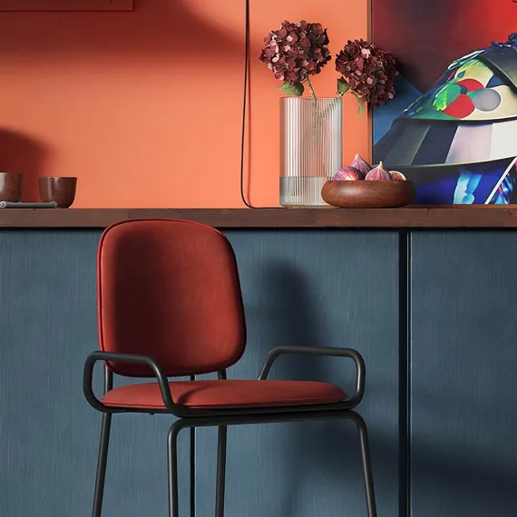Стул Ror, Double Frame, темно-красный велюр
