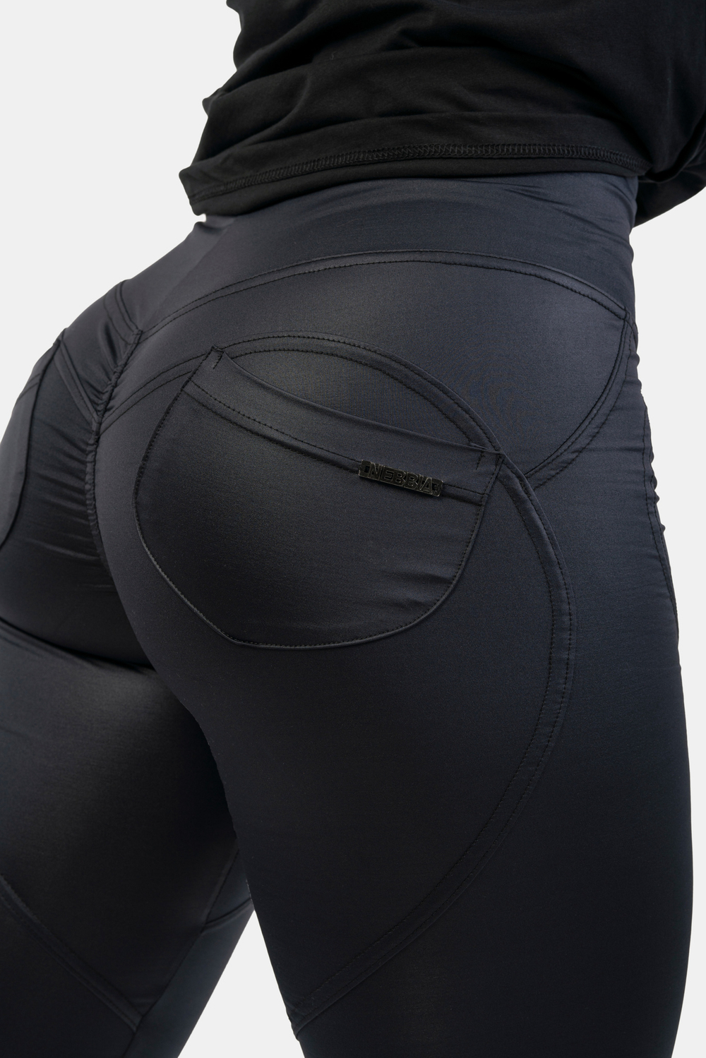 Брюки High Waist Glossy Look Bubble Butt Pants 586