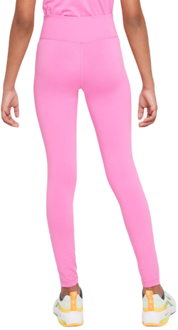 Штаны для девочки теннисные Nike Girls Dri-Fit One Legging - playful pink/white
