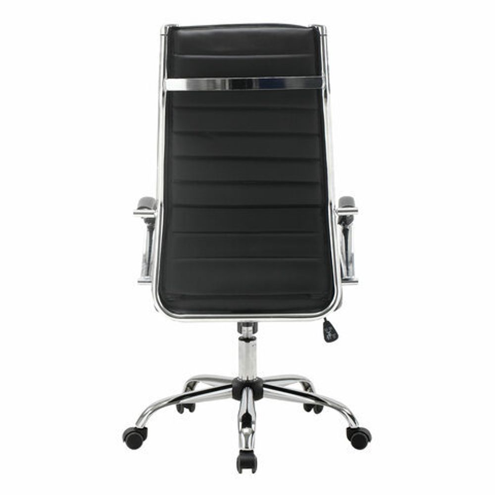 Кресло офисное BRABIX "Style EX-528", экокожа, хром, черное, 531947