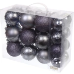 Набор ёлочных украшений «Wish» 6 см + 4 см (50 предмета), Графит