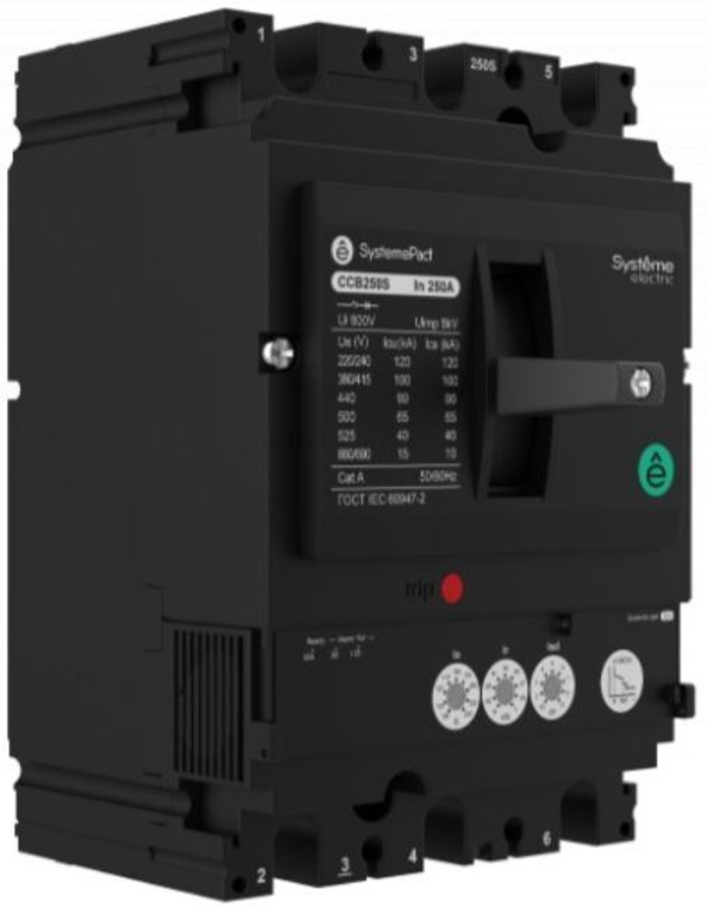 Автоматический выключатель в литом корпусе  Systeme Electric SPC100F080L3DF