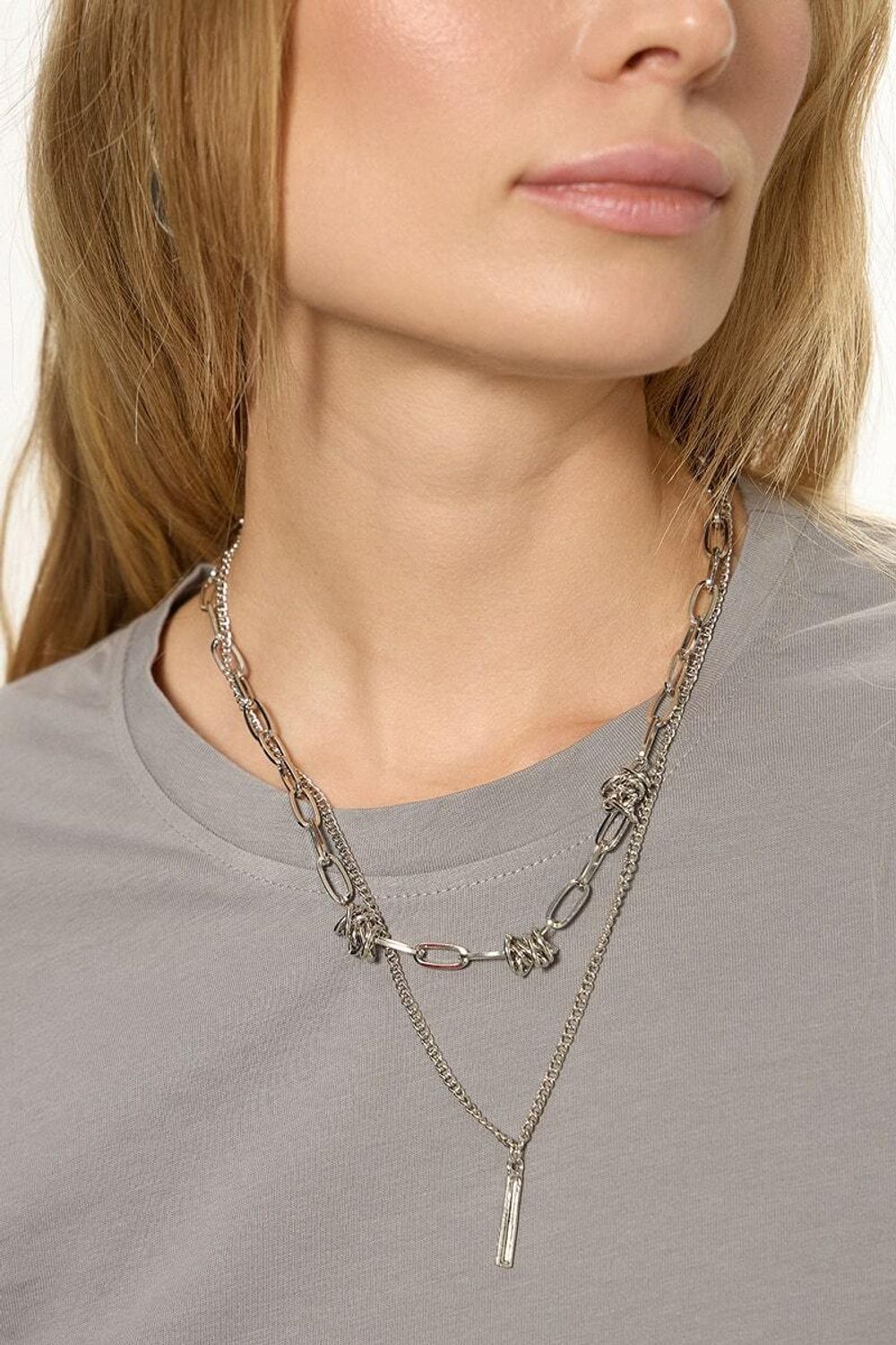 Футболка прямая светло-серая