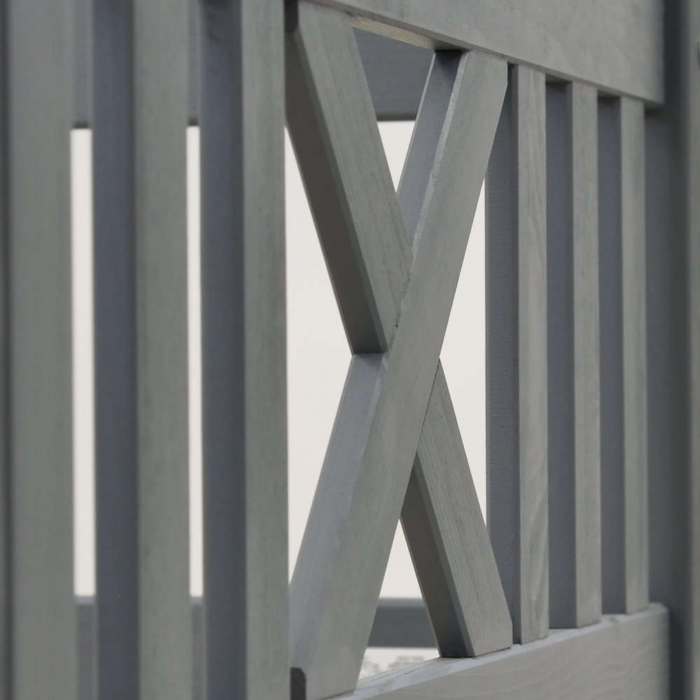 Кровать детская, 90х200, Джульетта, с бортиками, из массива дерева, серая, Dipriz