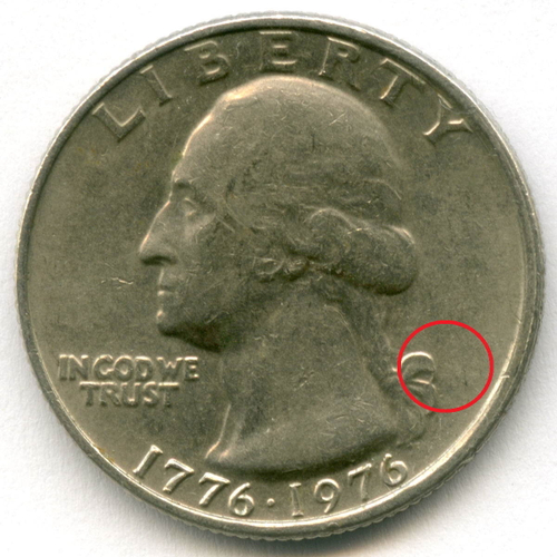 1/4 доллара 1976 (без знака - Philadelphia). США. 200-летие Декларации независимости (барабанщик). Медно-никель VF-XF