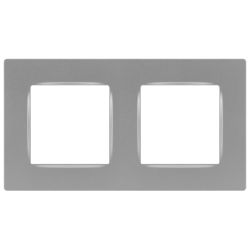 Рамка для розеток и выключателей ЭРА Серия 12 12-5202-03 на 2 поста, Классик, алюминий
