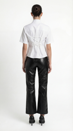 Капри клеш из экокожи