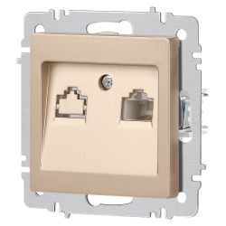 Розетка Intro Accent 6-303-04 информационная RJ45 IP20 СУ шампань