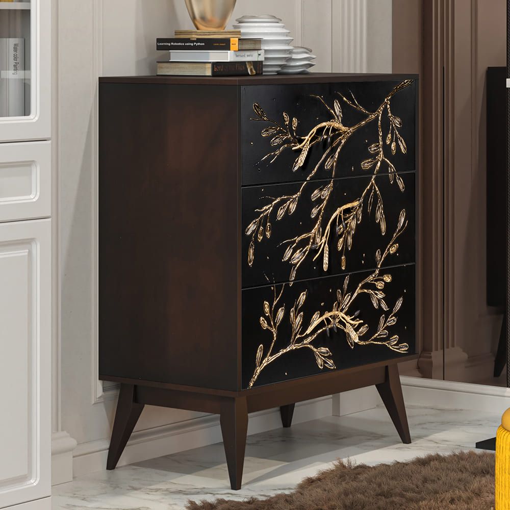 Комод Oliva Branch (Олива Бранч) с 3 ящиками Каштан Амбер