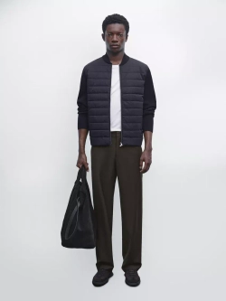 Massimo Dutti Стеганый бомбер, темно-синий