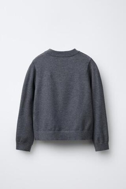 ZARA ТОНКИЙ ТРИКОТАЖНЫЙ СВИТЕР, АНТРАЦИТОВО-СЕРЫЙ