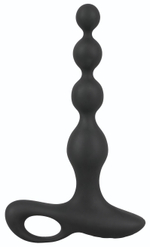 Черная анальная цепочка с вибрацией Rechargeable Anal Beads - 20 см. (Цвет: черный)