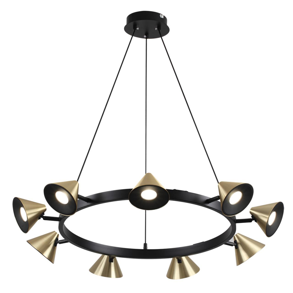 8233/9 COMFI LN26 255 черный/золото, металл Подвесной светильник GU10 LED 9*7W 220V LAMINA