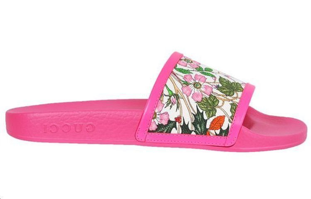 Gucci Pursuit Pool Slide 'Pink Floral' (Женская размерная сетка)