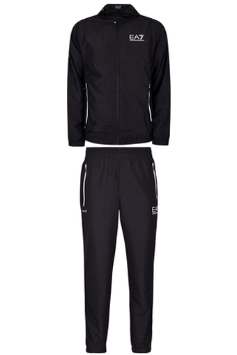 Мужской теннисный костюм EA7 Man Woven Tracksuit - черный