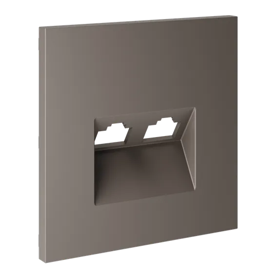 Накладка для розетки компьютерной двойной RJ45+RJ45 кат.6, S70 (капучино)