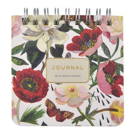 Bloknot \ Блокнот \ Notebook "Pocket Journal" 90 × 90 мм, 60 л, на гребне "Флора. Пионы"