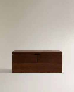 ZARA HOME ПРЯМОУГОЛЬНАЯ ДЕРЕВЯННАЯ ШКАТУЛКА ДЛЯ ДРАГОЦЕННОСТЕЙ, КОРИЧНЕВЫЙ