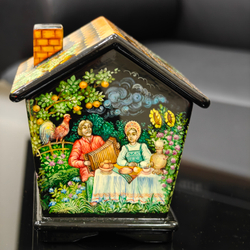 Шкатулка "Чайный домик" с ручной росписью