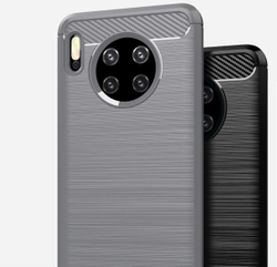 Чехол для Huawei Mate 30 цвет Gray (серый), серия Carbon от Caseport