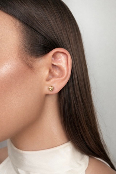 Серьги "Узелки" сатинированные в золочении