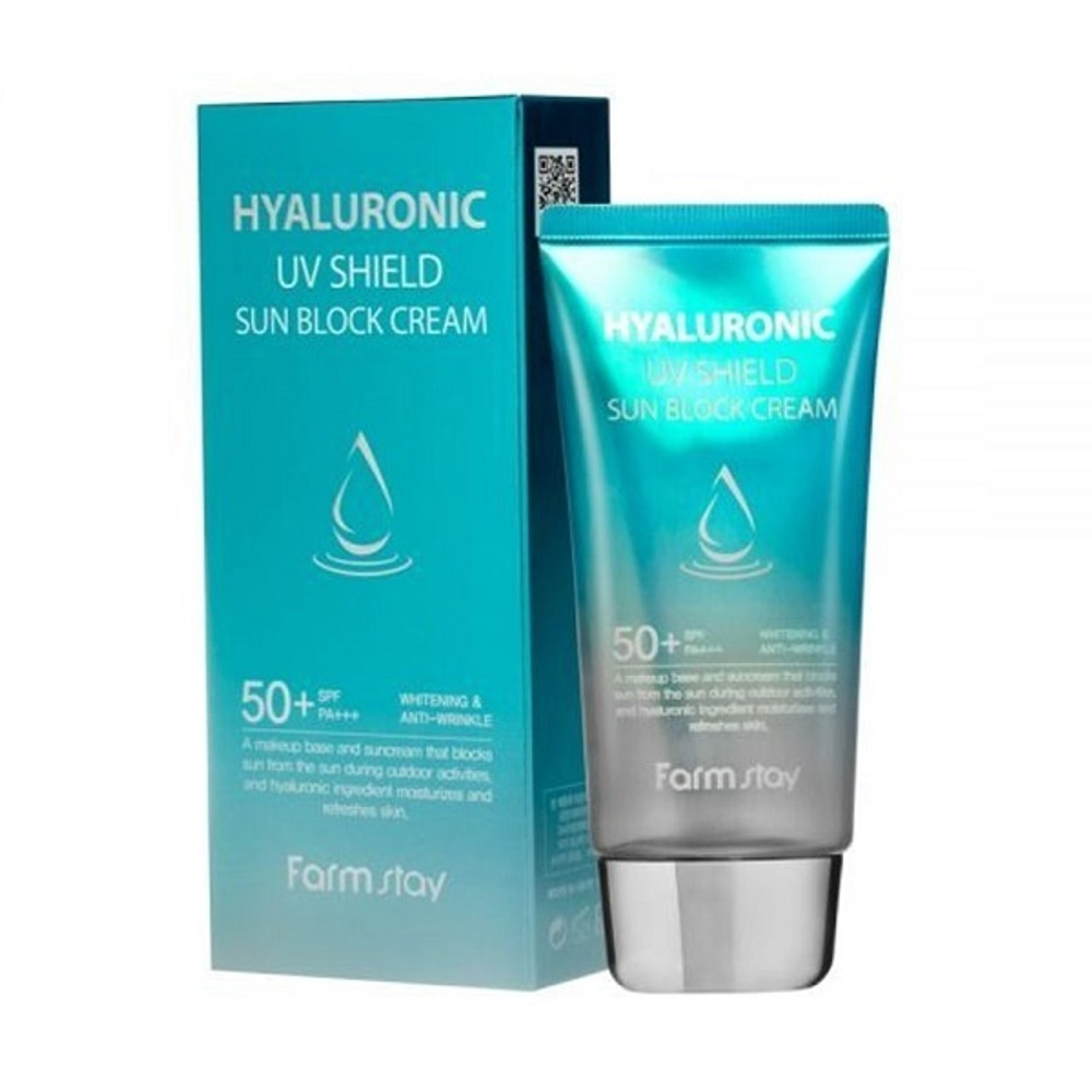 Крем солнцезащитный SPF50+ PA+++ FarmStay Hyaluronic UV Shield Sun Block Cream 70г
