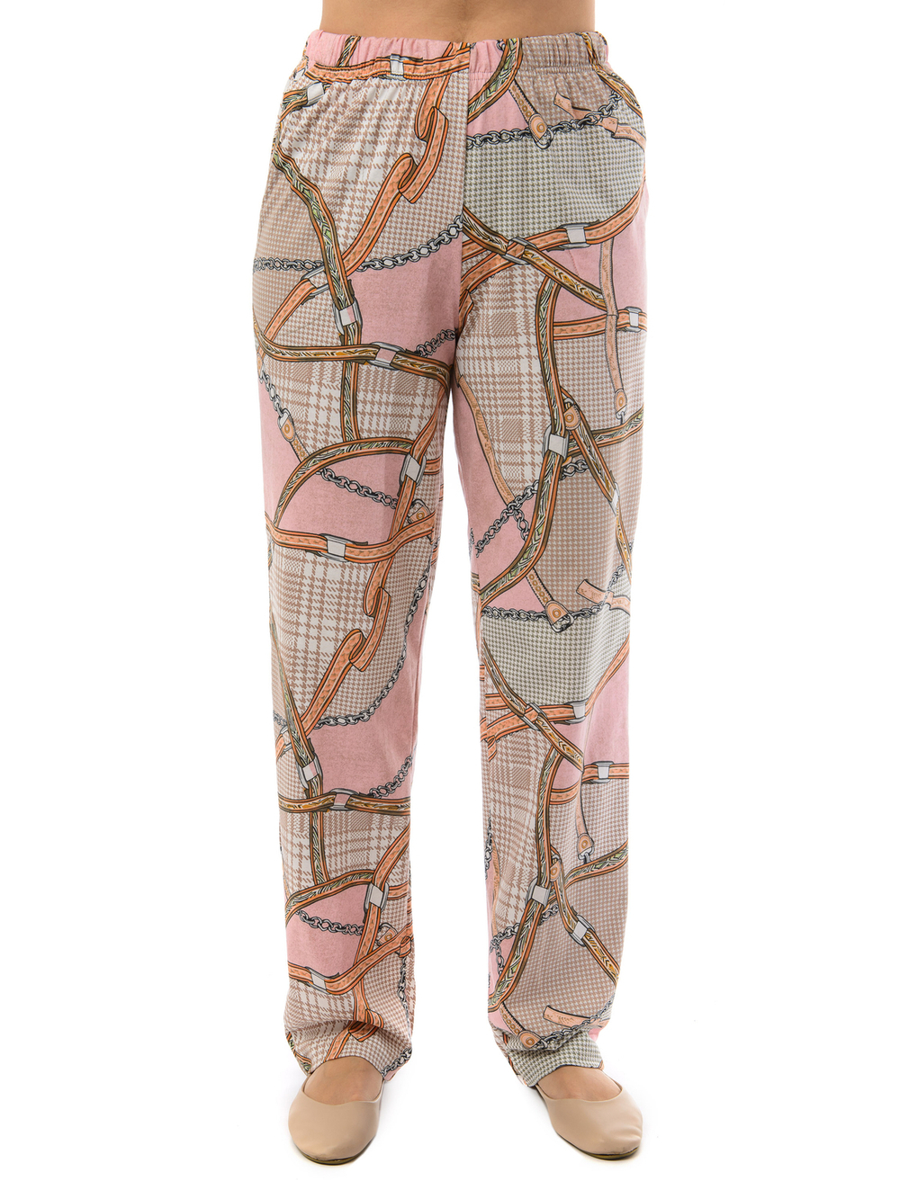 Пижама с брюками КБ-188П/розовые-цепи