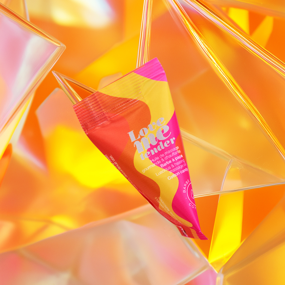 Съедобное массажное масло с разогревающим эффектом Love to Love LOVE ME TENDER Сахарная вата 10мл