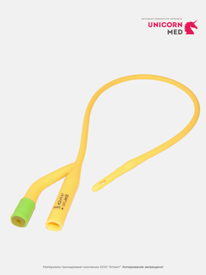Катетер урологический Фолея двухходовой CH/Fr 14, 40см. 1 шт UnicornMed