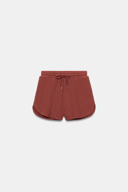 ZARA ТЕКСТУРНЫЕ ШОРТЫ, ЧЕРЕПИЧНЫЙ