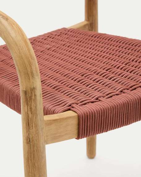 Стул Glynis массив эвкалипта с розовым сиденьем