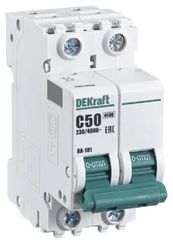 Автомат DEKraft ВА-101 2П 50А-С 4,5кА 14310