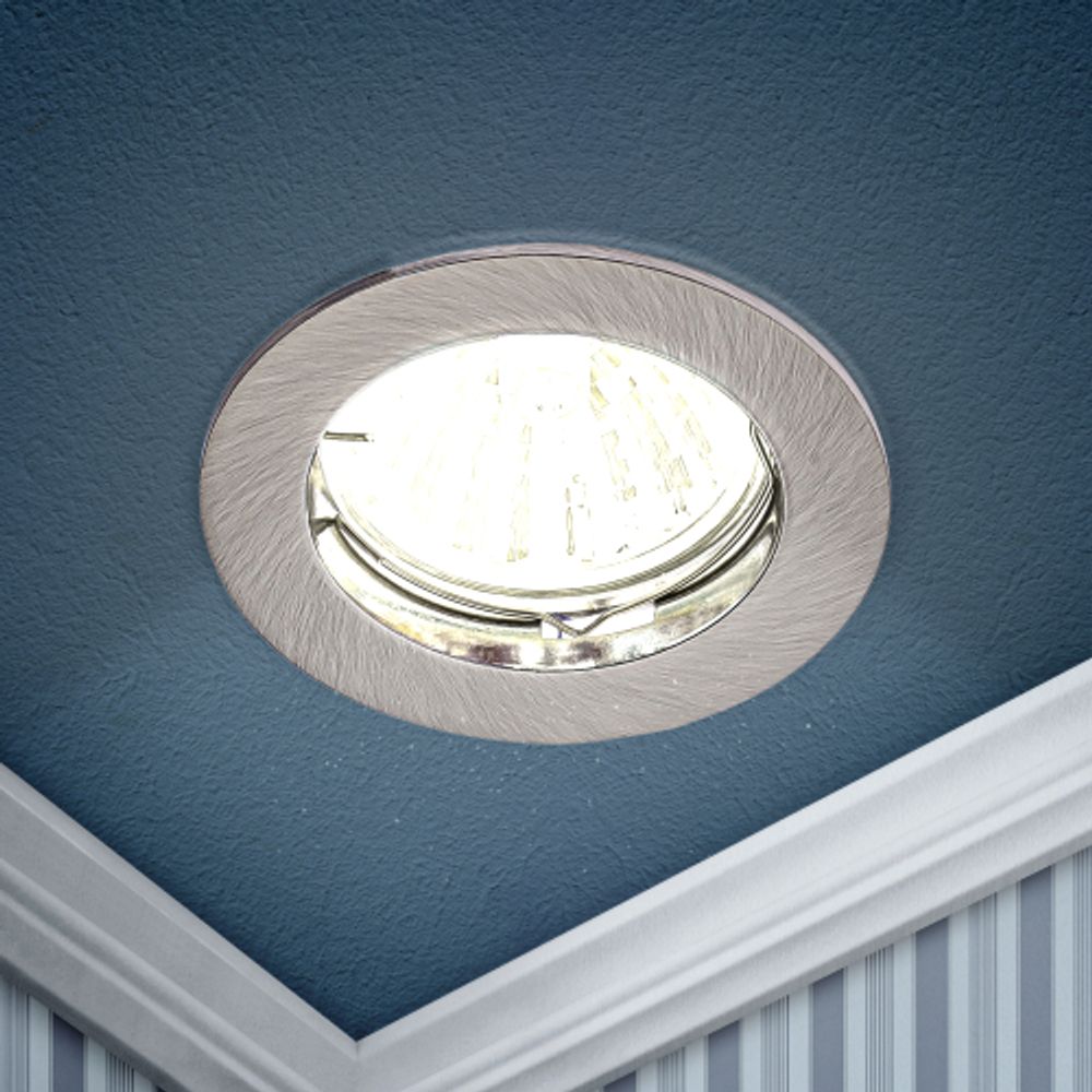 Светильник встраиваемый ЭРА KL1 CH под лампу MR16 GU5.3 хром | Литые встраиваемые светильники