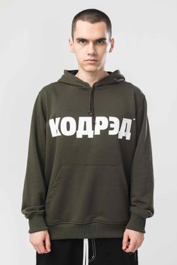 Худи Base Hoodie Wide Summer Лого ТМ Болотный/Белый принт КОДРЭД