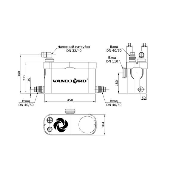 Установка канализационная Vandjord CITILIFT TRIO купить в Москве и Московской области по низкой цене с доставкой по России — (3) Установка канализационная Vandjord CITILIFT TRIO — (3)