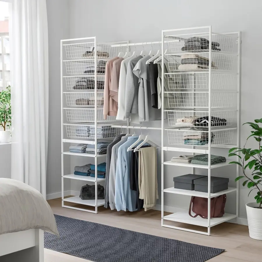 Стеллаж - IKEA JONAXEL, 142-178х51х173 см, белый, ЙОНАКСЕЛЬ ИКЕА