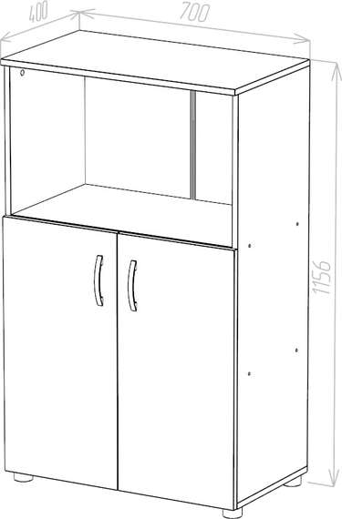 Стеллаж средний полуоткрытый