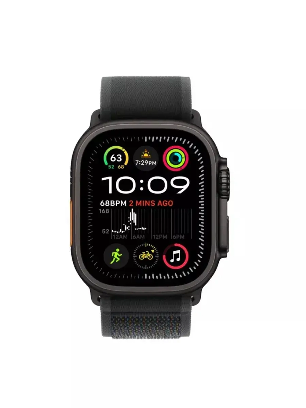 Watch Ultra 2, 49 мм, Black Titanium, Trail Black M-L